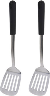 Excellent Houseware Bakspatel/bakspaan - 2x - zwart kunststof/rvs - 34 cm