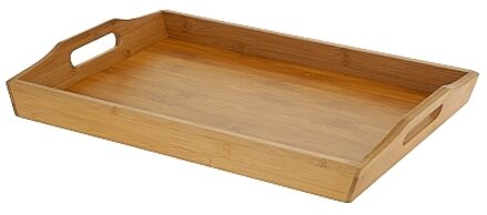 Excellent Houseware Bamboe hout dienblad/serveerblad - lichtbruin - 43 x 29 x 5 cm - Dienbladen