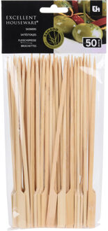 Excellent Houseware Bamboe houten sate prikkers/stokjes - 50x stuks - lengte 20 cm