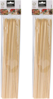 Excellent Houseware BBQ Sate/spiesjes prikkers - 100x - bamboe hout - 40 cm - spiezen - satestokjes