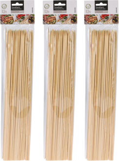 Excellent Houseware BBQ Sate/spiesjes prikkers - 150x - bamboe hout - 40 cm - spiezen - satestokjes