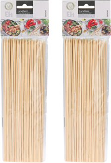 Excellent Houseware BBQ Sate/spiesjes prikkers - 200x - bamboe hout - 30 cm - spiezen - satestokjes