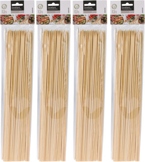 Excellent Houseware BBQ Sate/spiesjes prikkers - 200x - bamboe hout - 40 cm - spiezen - satestokjes