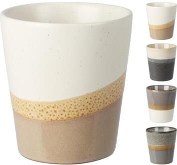Excellent Houseware Beker aardewerk 200ml assorti verschillende