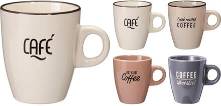 Excellent Houseware Beker aardewerk 220ml verschillende