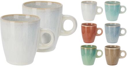 Excellent Houseware Beker aardewerk 220ml verschillende