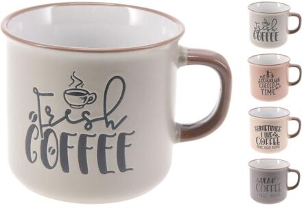 Excellent Houseware Beker aardewerk 285ml verschillende