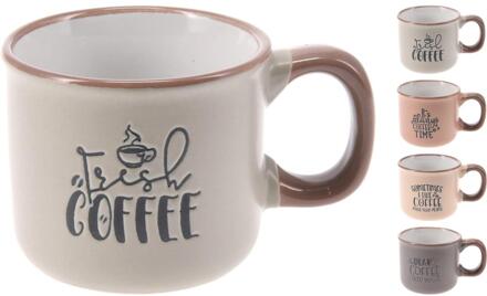 Excellent Houseware Beker aardewerk 90ml verschillende