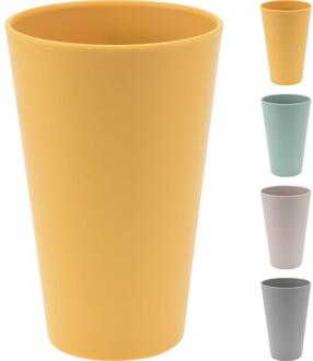 Excellent Houseware Beker gerecycled kunststof 400ml verschillende