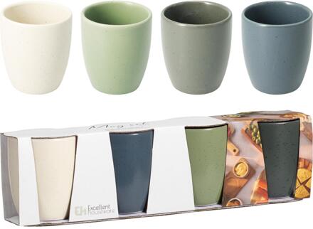 Excellent Houseware Beker set van 4 stuks verschillende