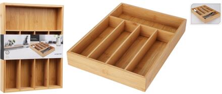 Excellent Houseware Bestekbak Bamboe 35x26x5 cm