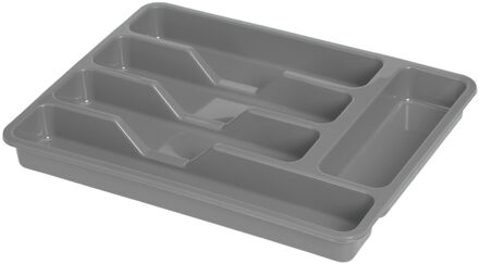 Excellent Houseware Bestekbak/keuken Organizer - 5-Vaks - Grijs - 33,5 x 26,5 x 3,5 cm