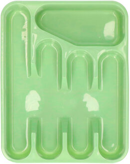 Excellent Houseware Bestekbak/keuken Organizer - 5-Vaks - Groen - 33,5 x 26,5 x 3,5 cm