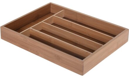 Excellent Houseware Besteklade - bamboe hout - 26 x 35 cm - Bestekbakken - Keukenla verdeler