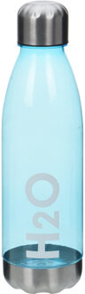 Excellent Houseware Bidon drinkfles/waterfles - blauw - 700 ml - met schroefdop - Sportfles/sportbidon - Kunststof - Drinkflessen