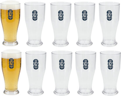 Excellent Houseware Bierglas - 20x - 520 ml - onbreekbaar kunststof - herbruikbaar