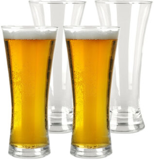 Excellent Houseware Bierglazen - 4x - 320 ml/0,32L - glas - drinkglazen