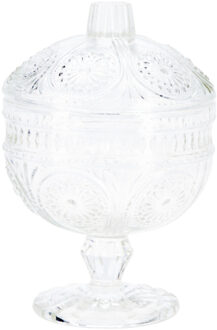 Excellent Houseware Bonbonniere - transparant deco glas - 10 x 15 cm