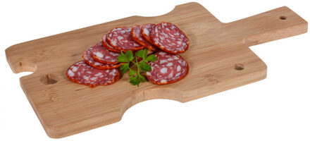 Excellent Houseware Borrelplank/kaasplank - speels model - bamboe hout - 29 x 15 cm - serveerplank
