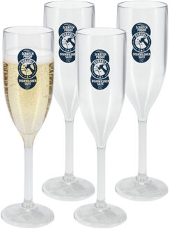 Excellent Houseware Champagne/prosecco flute glas - 8x - 165 ml - onbreekbaar kunststof