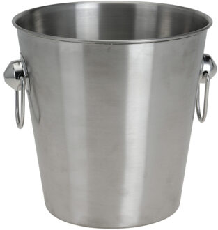 Excellent Houseware Champagnekoeler/ijsemmer - 3L - zilver - RVS - D20 cm - IJsemmers Zilverkleurig