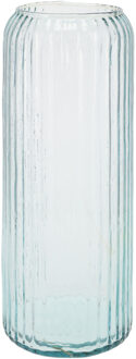 Excellent Houseware Cilindervaas glas - blauw - 15 x 37 cm