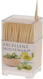 Excellent Houseware Cocktailprikkers 450 stuks in koker bruin