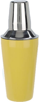 Excellent Houseware Cocktailshaker - rvs - geel/zilver - 500 ML - Cocktailshakers