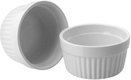 Excellent Houseware Creme brulee schaaltjes - 10x stuks - bakjes - wit - 9 x 4.5 cm - porselein