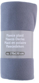 Excellent Houseware Deken / plaid - fleece - blauw - 170 x 130 cm
