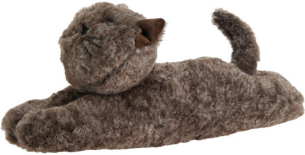Excellent Houseware Deurstopper gewicht - dieren thema Katje - 1 kilo - donkergrijs - polyester - 38 x 11 cm - Poes