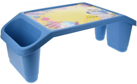 Excellent Houseware Dienblad - schoottafel voor kinderen - blauw - kunststof - 60 x 30 x 21 cm