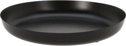 Excellent Houseware Dienblad / serveer of kaarsplateau - Dia 25 cm - metaal - zwart