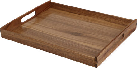 Excellent Houseware dienblad van bamboe hout - 40 x 30 x 5 cm - bruin - Hoge opstaande rand