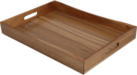 Excellent Houseware dienblad van bamboe hout - 50 x 35 x 6 cm - bruin - Hoge opstaande rand