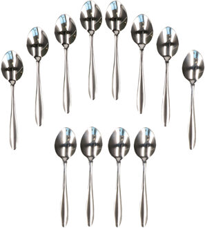 Excellent Houseware Diner lepels bestekset - 12x - RVS - 18,5 cm - bestek - keukenbenodigdheden