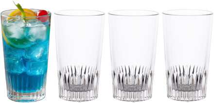 Excellent Houseware Drinkglazen - 4x stuks - glas - 410ml