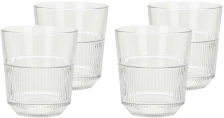 Excellent Houseware Drinkglazen - 4x - transparant - 270 ml - 8x8 cm - Drinkglazen