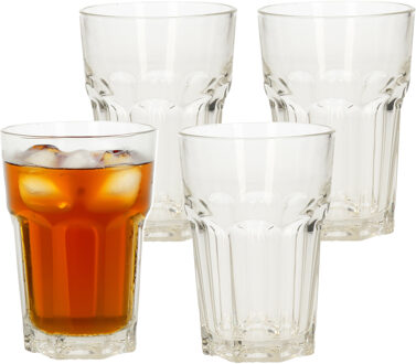 Excellent Houseware Drinkglazen set - 4 stuks - glas - 360 ml - water glazen - vaatwasser bestendig - Drinkglazen Transparant