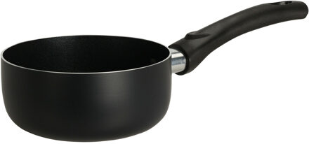 Excellent Houseware EH Steelpannen/sauspannen set van 2 formaten - zwart - Dia 14/18 cm - Steelpannen