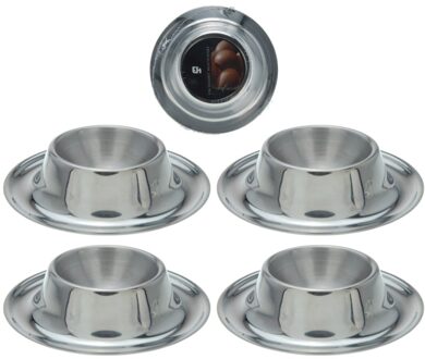 Excellent Houseware Eierdopset Rvs 4 Stuks
