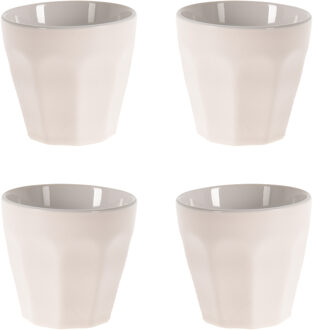 Excellent Houseware Espresso kopjes - 12x - wit - porselein - 90 ml