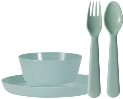 Excellent Houseware Excellent Houseware?Kunststof kinderservies set - 24-delig - mintgroen