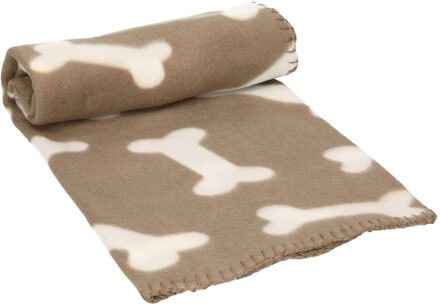 Excellent Houseware Fleece huisdieren deken voor honden 100 x 70 cm bruin - Dierenmanden