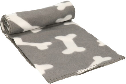 Excellent Houseware Fleece huisdieren deken voor honden 100 x 70 cm grijs - Dierenmanden