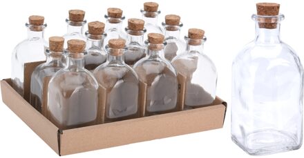 Excellent Houseware Fles glas met kurk 120ml Transparant