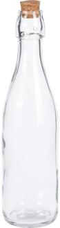 Excellent Houseware Fles Glas Met Kurk 500ml transparant
