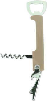 Excellent Houseware flesopener/kurkentrekker - kelnersmes - beige - 12 cm