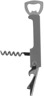 Excellent Houseware flesopener/kurkentrekker - kelnersmes - donkergrijs - 12 cm - Kelnersmessen Zwart