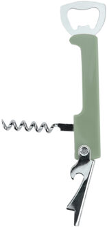 Excellent Houseware flesopener/kurkentrekker - kelnersmes - olijfgroen - 12 cm - Kelnersmessen